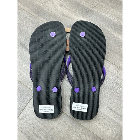 NWT Marvel Black Panther Havaianas Flip Flops Black Purple Men's Size 9/10 - Picture 6 of 6